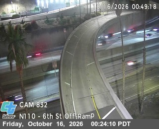 Traffic camera: I-110 : (832) 6th St Off-Ramp